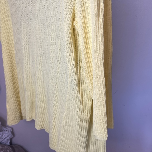 Coldwater Creek Oversized L Yellow Open-Front Women's Sweater - Picture 3 of 6